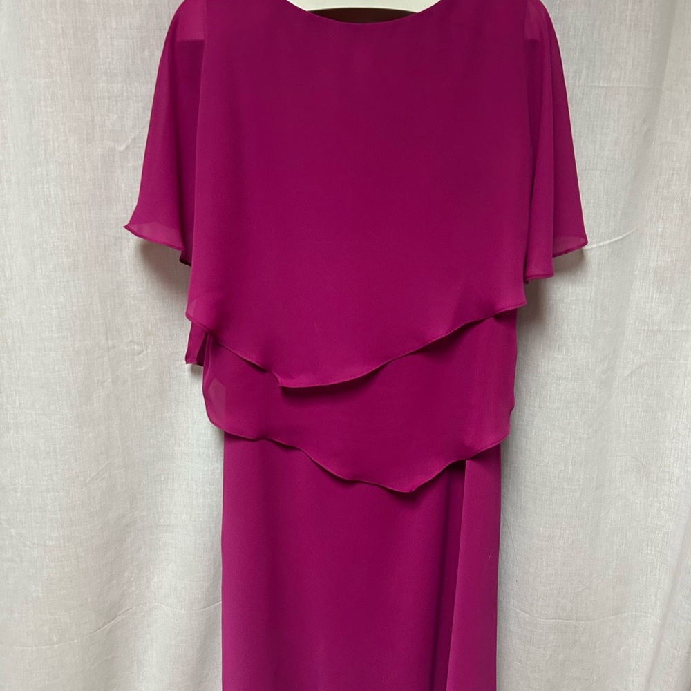 Vintage women’s Skirt blouse set size 16P Magenta pink